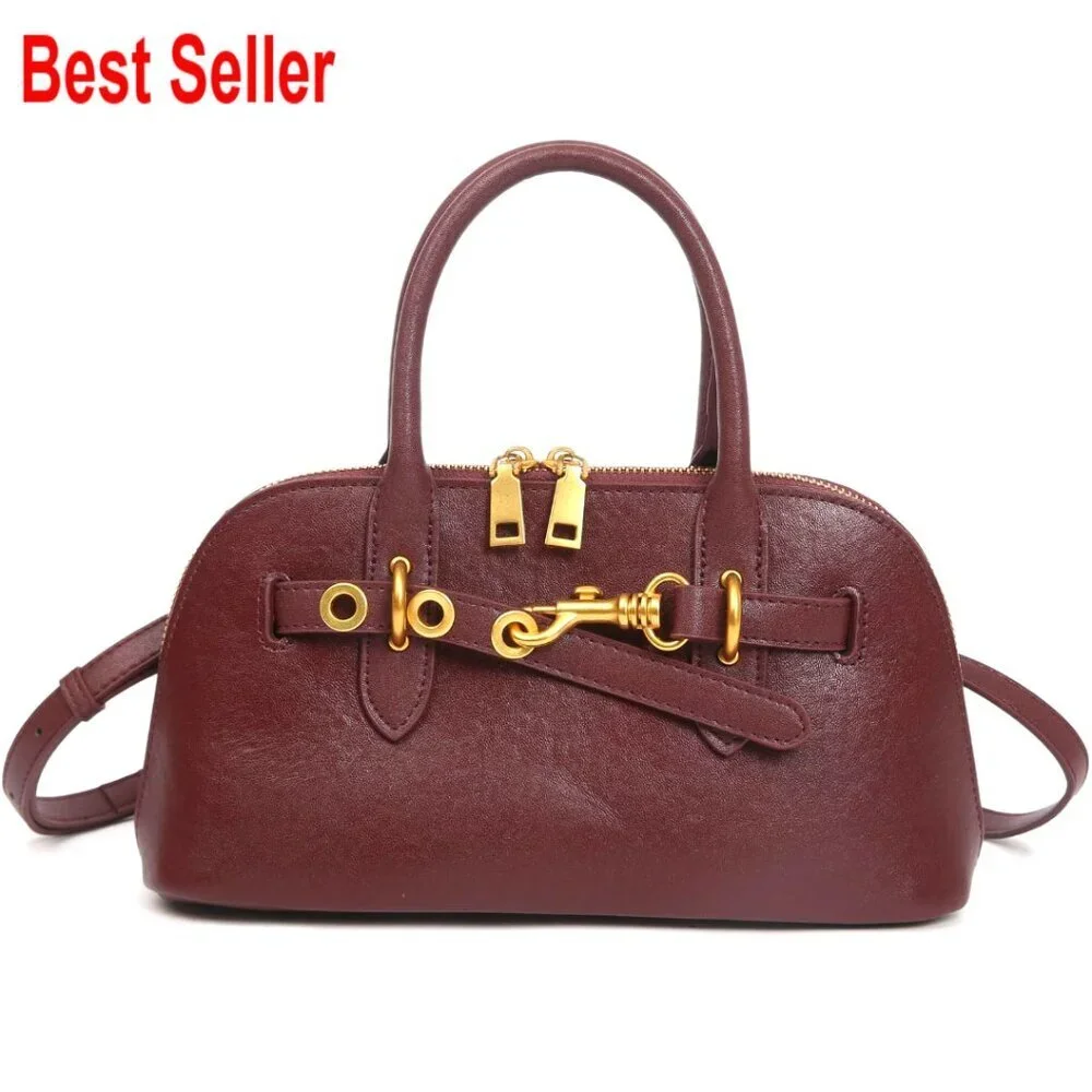 Genuine Leather Crossbody Bag Top Handle Satchel Shoulder Purse